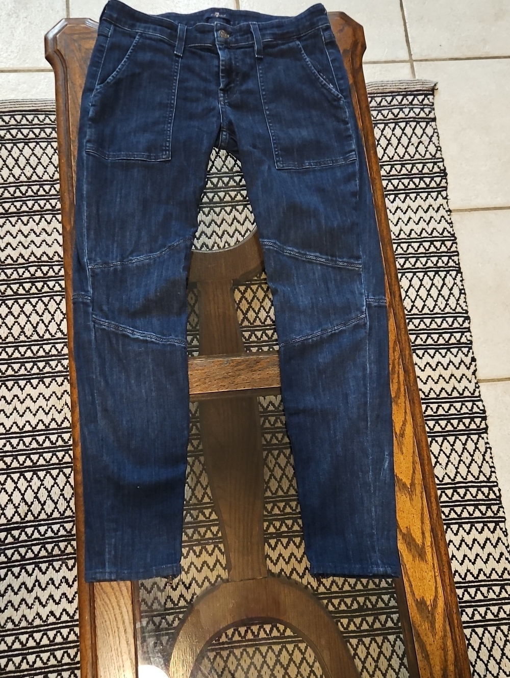 7 For All Mankind Slim Straight Dark Blue Jeans